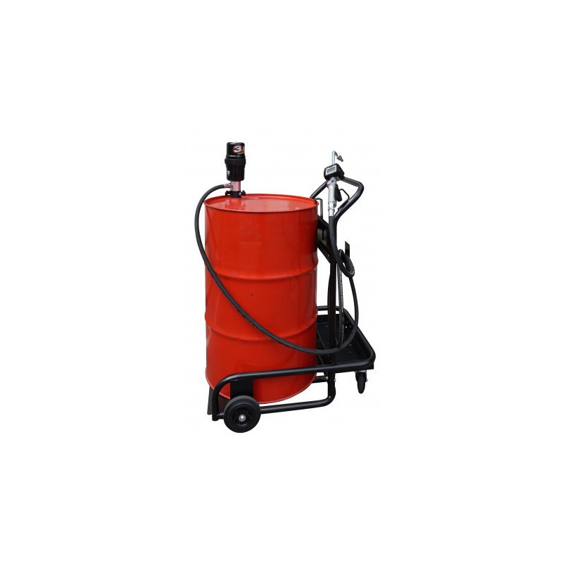 Chariot de lubrification pour fût de 200 litres - Pompe pneumatique 3,5:1 -  Compteur digital