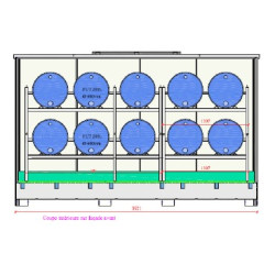 Rayonnage 3 fûts pour Conteneur Compack - 581239