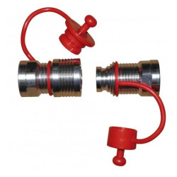 Raccord rapide gasoil laiton F 1" chromé (en deux parties) et bouchons - 710038