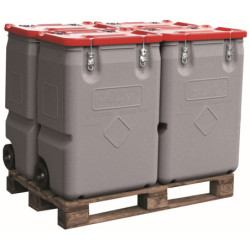 Mobil-Box 250 litres couvercle rouge - 711458